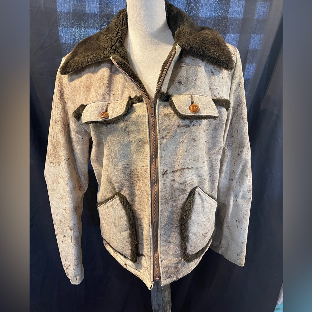 Vintage  Western Jo-o-Kay Suede Jacket Zipper Palomino Leather size 38